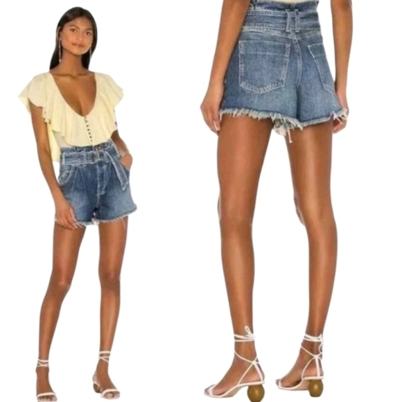 Free People Denim - NWT Free People See You Sometime Cut Off Belted Denim Shorts